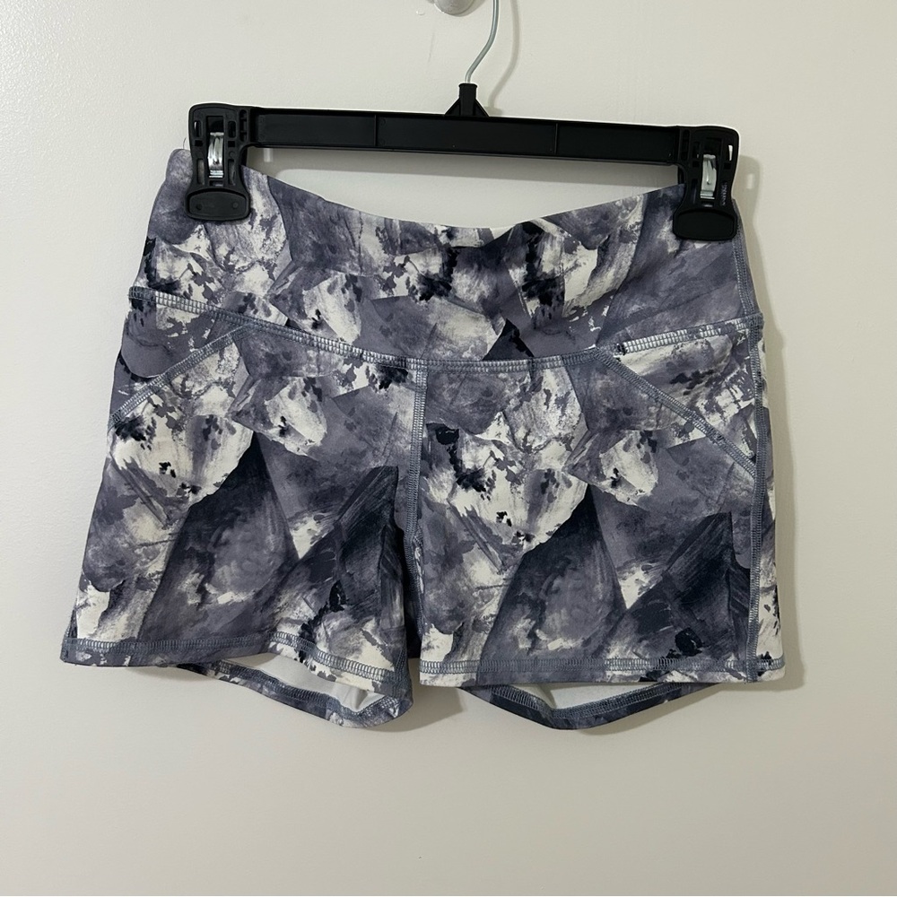 Fabletics Women's Athletic Shorts in Gray  and White Marble Pattern | Size XS